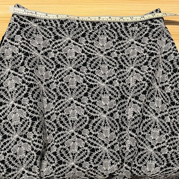 Piazza Sempione Black & White Lace A-Line Midi Skirt | Italian Designer Elegant - Picture 10 of 11